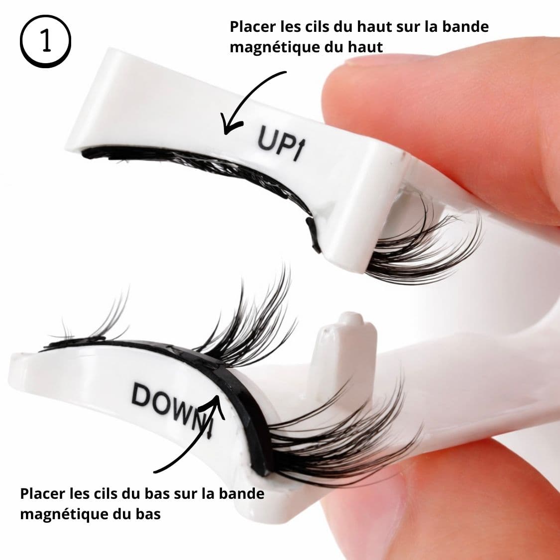 Pose de cils magnétiques EYRAH sur une cliente, rendu naturel et fourni